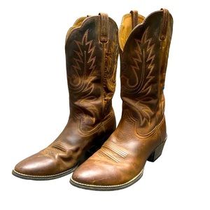 Ariat Heritage Round Toe Western Boots Women’s Leather Cowgirl Boots